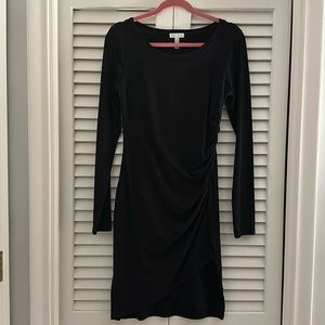 Black ruched bodycon dress